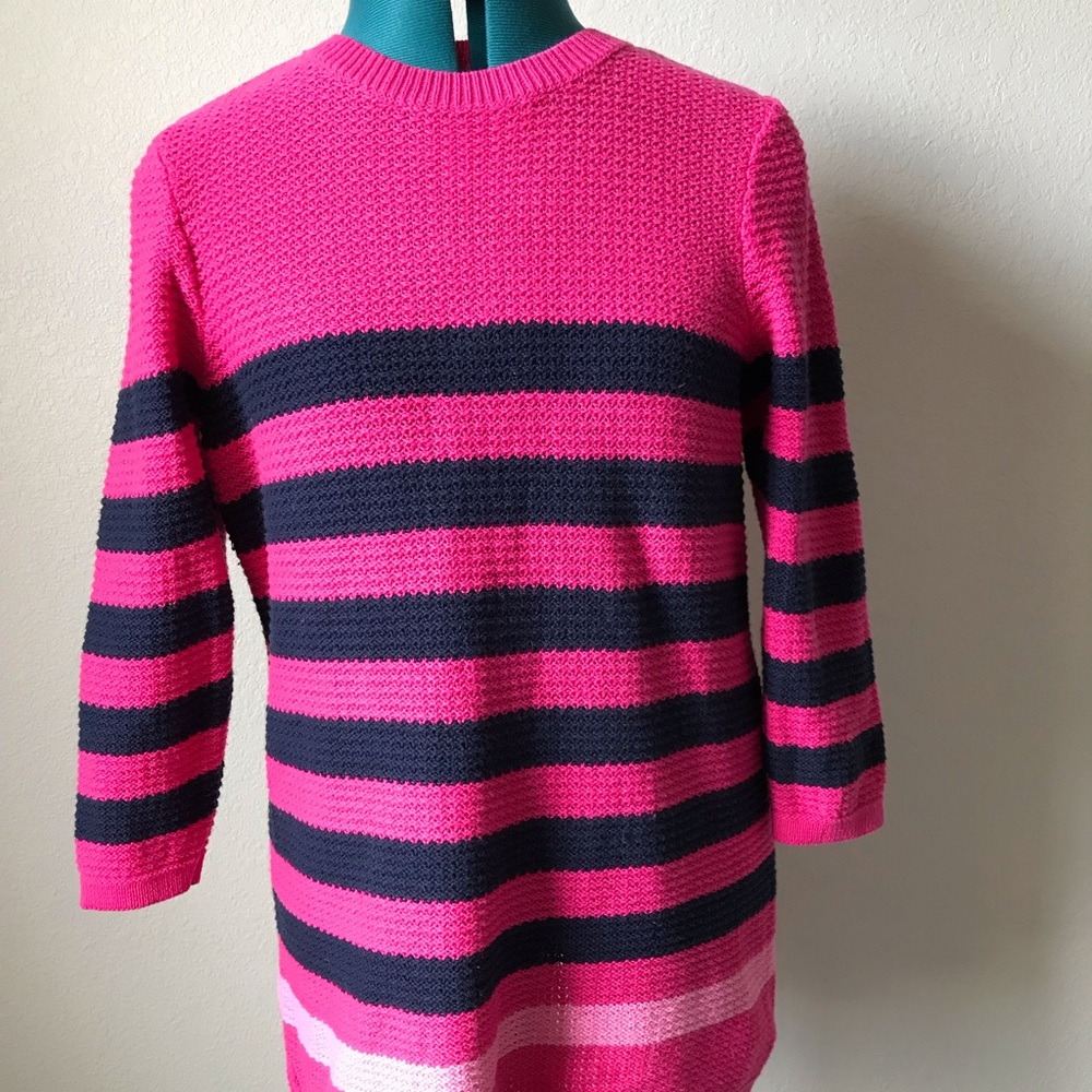 Croft&Barrow Sweater Pink Blue Stripe Large